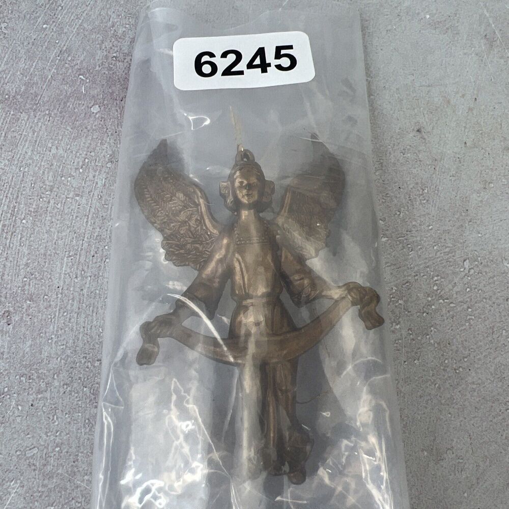Vintage Gold Tone Cherub Angel Christmas Ornaments 3.5” - Picture 5 of 5